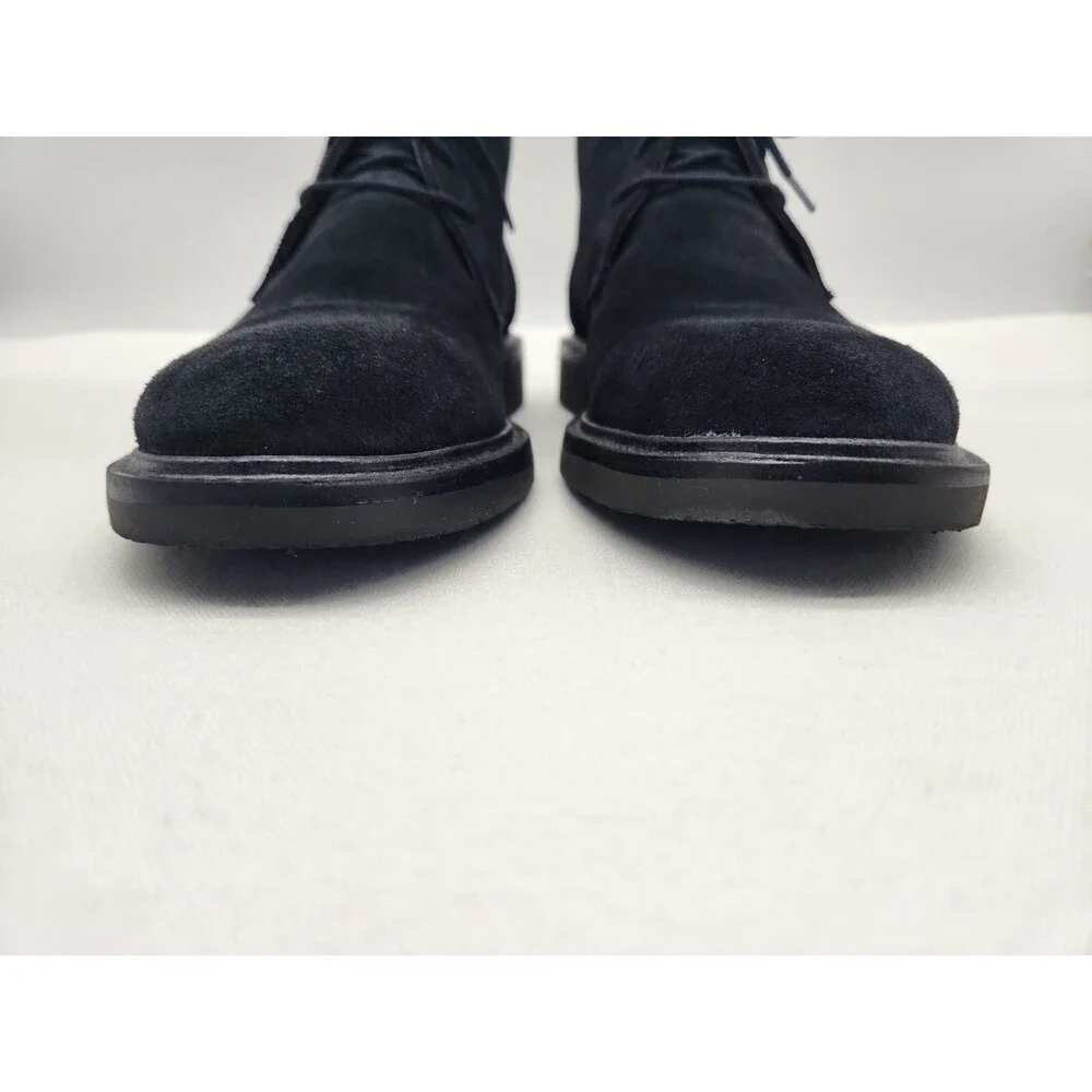 Valleverde Size 39 Black Boots Suede Men Chukka Ankle Leather Italy